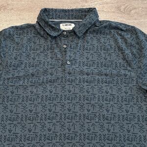 Linksoul Golf Polo Mens XL Geometric Pattern Performance Stretch Preppy Athletic